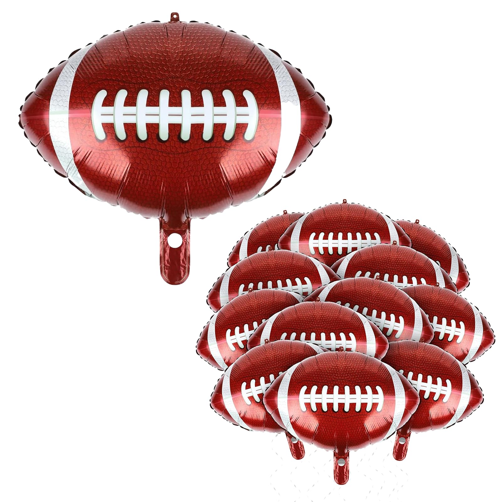 15Pcs Football Foil Balloons Set, 52x48cm Large Soccer Party Decorations, Balloon Arch Kit for Sports Events, Birthday and Celebratory Occasions