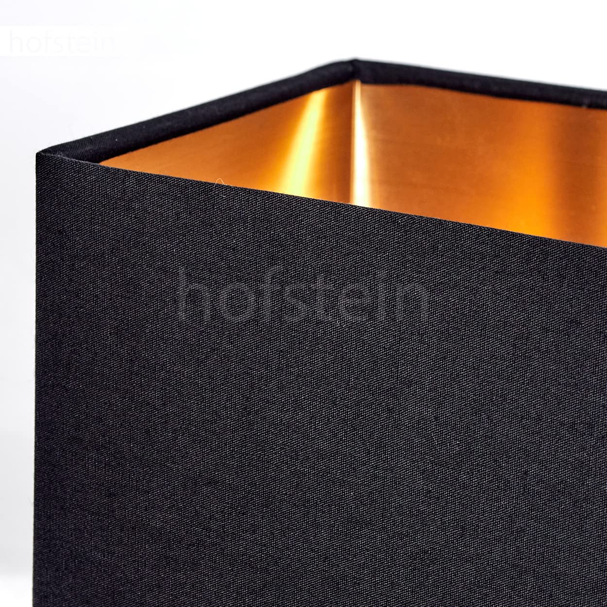 Tischleuchte Geneva, Nachttischlampe aus Holz/Stoff in Natur/Schwarz/Goldfarben, Tischlampe 1-flammig im skandinavischen Design, E27, Länge 30 cm, Leucht m. An-/Ausschalter am Kabel, ohne Leuchtmittel
