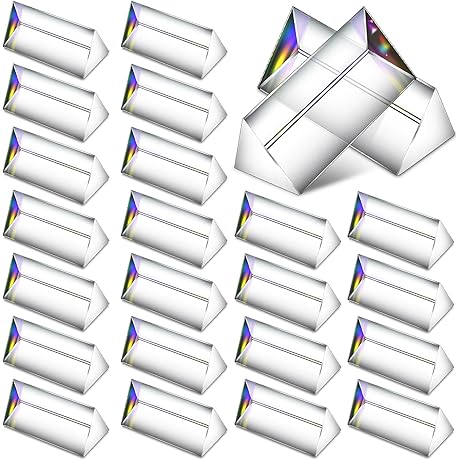 24 Triangular Glass Prisms for Educators and Students