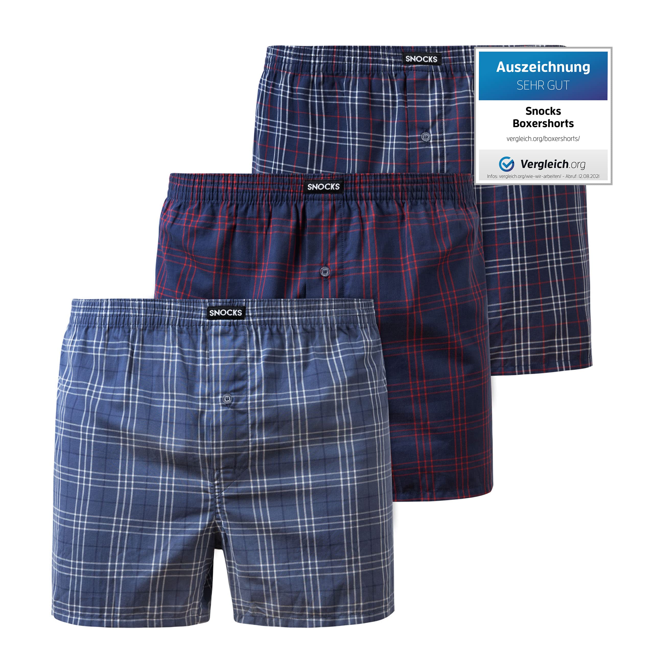 Lot De 3 Boxers Hommes En Coton Bio Hunter&Hawks, Taille S à 6XL, Respirants, Sans étiquette, Ceinture Douce, Couleurs Bleu Marine/gris/blanc