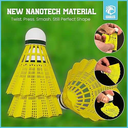 Miniatura 3 de EAGLES Bádminton Birdies - Juego de bolas de nailon para práctica de béisbol en interiores y exteriores, estables y duraderas para niños y adultos