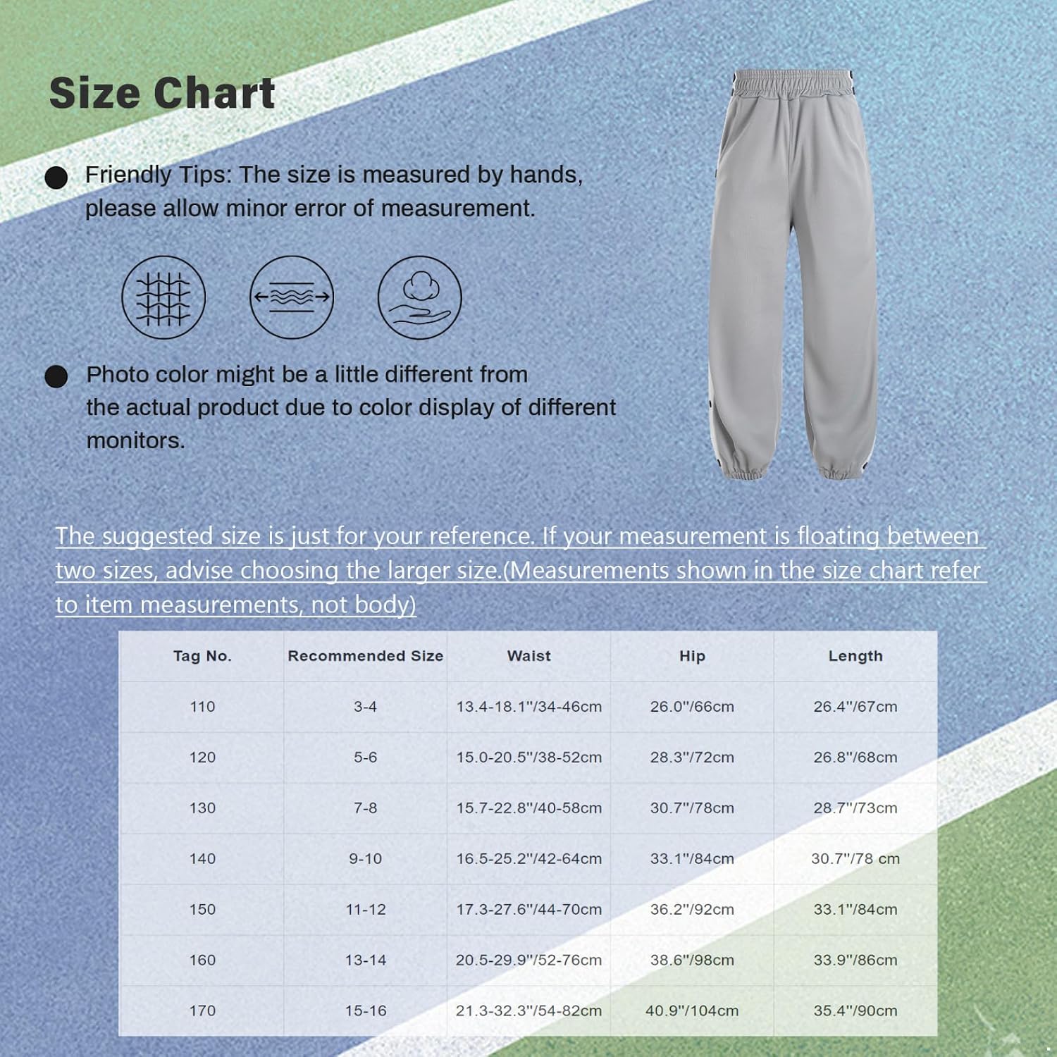 Jugaoge Kids Boys Loose Fit Tear Away Basketball Pants High Side Split Workout Running Casual Sweatpants