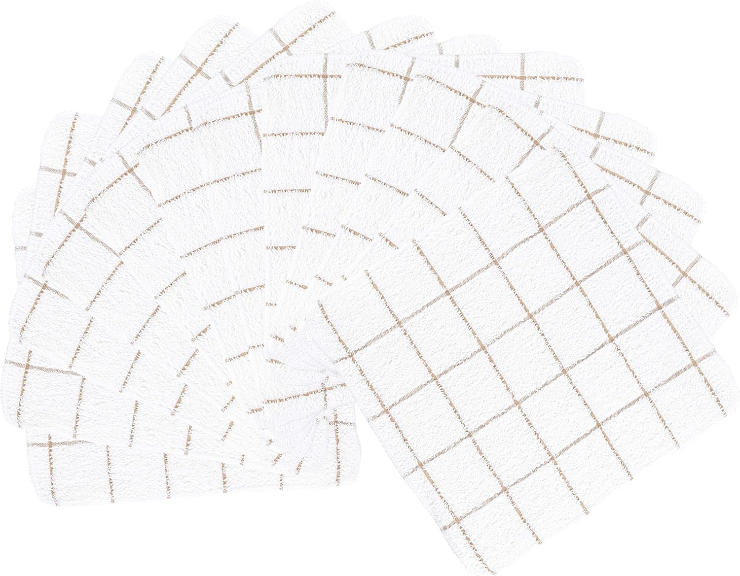 Arkwright Dish Towels for Kitchen - (Bulk Case of 144) Soft, 100% Cotton Terry Dishcloths, Highly Absorbent & Quick Dry, Washcloths for Washing, Drying, and Cleaning Dishes, 12 x 12 in, Tan