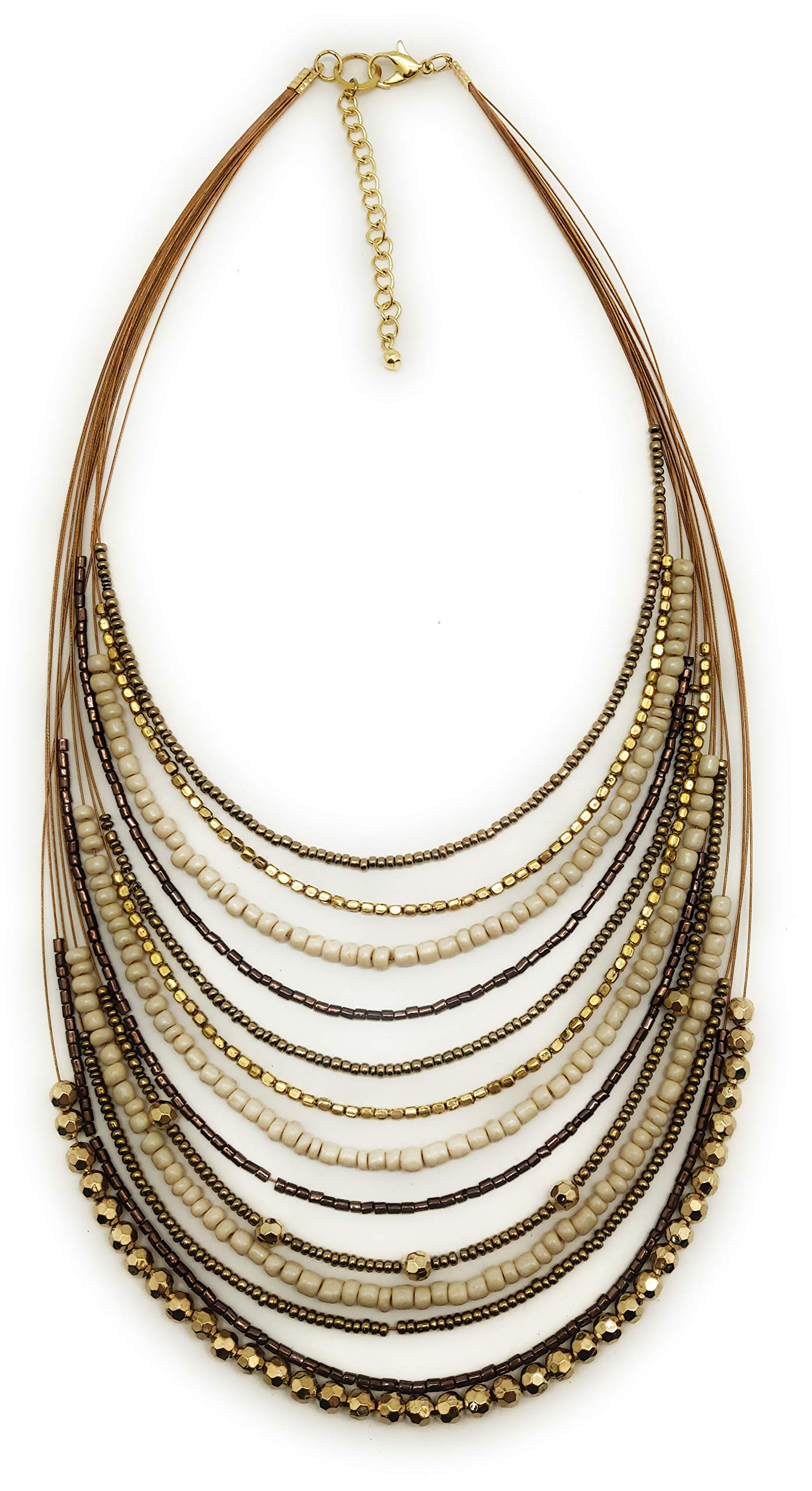 DCA Glass Brass and Necklace for Womens - (Gold & White) (B01K1OZKCC) Amazon Price History, Amazon Price Tracker