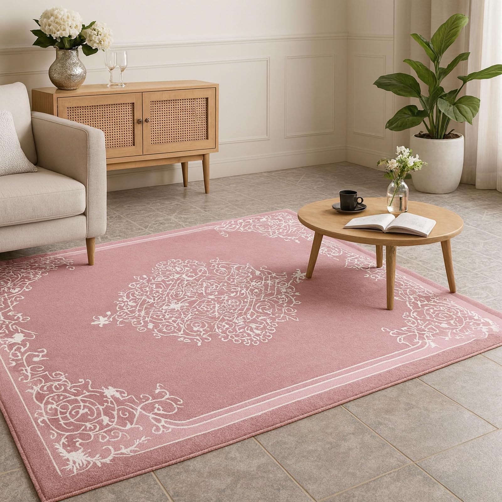 Tapis de dortoir pour femmes et déco chambre fille rose et blanc