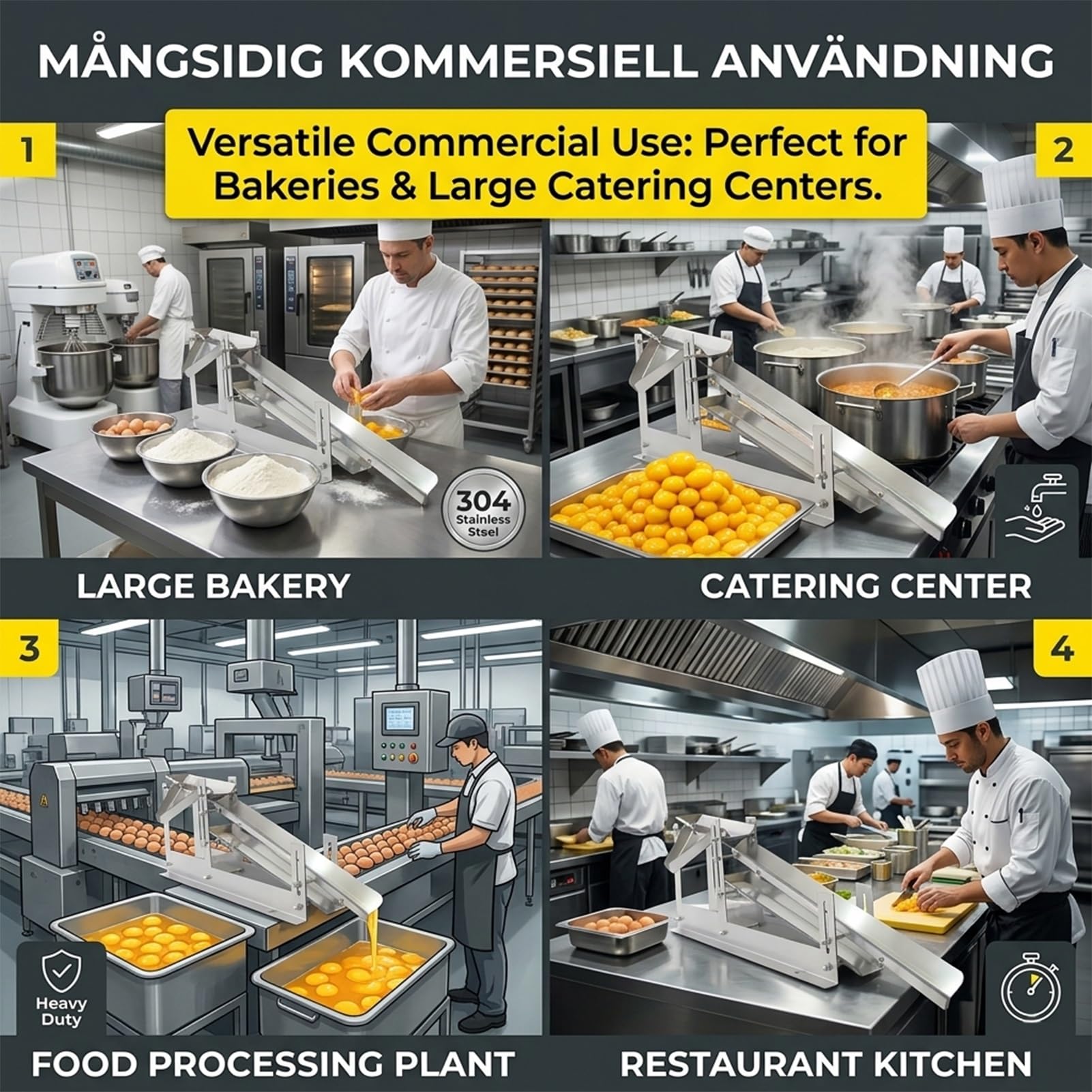 Eiweiß-Trenner, Edelstahl, variable Neigung, Eigelb-Trenner, 600-1000 Stück/h Kapazität, fester Körper mit verdicktem Rahmen für Bäckerei-Siebung