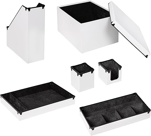 Miniatura 3 de Honey-Can-Do Juego de organización de escritorio de piel sintética de 6 piezas, blanco OFC-09459 blanco