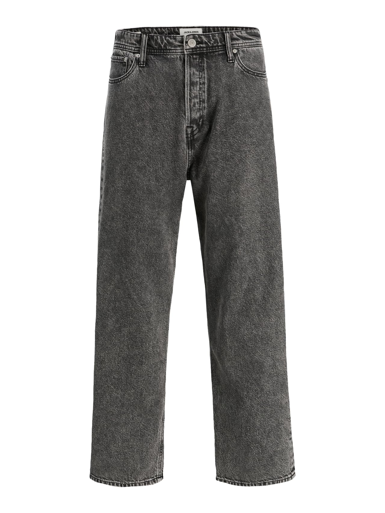 JACK & JONES Herren Jeans Schwarz Baggy Fit Alex ORIGINAL SBD 306 – Stonewashed Denim mit Knopfleiste und weiter Passform