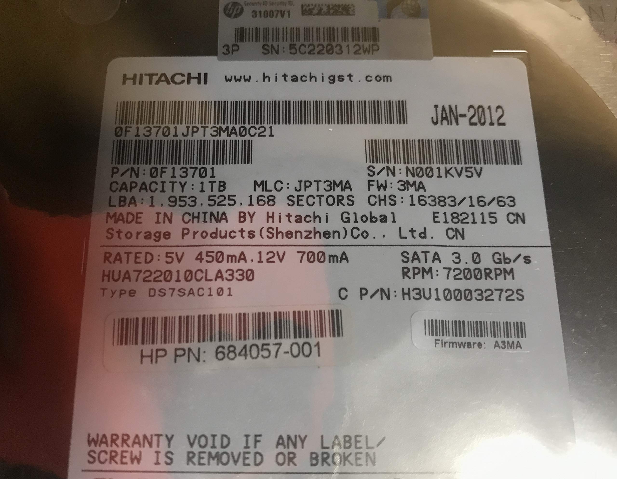 Amazon | HGST 内蔵HDD ［SATA・1TB］ バルク品 Ultrastar