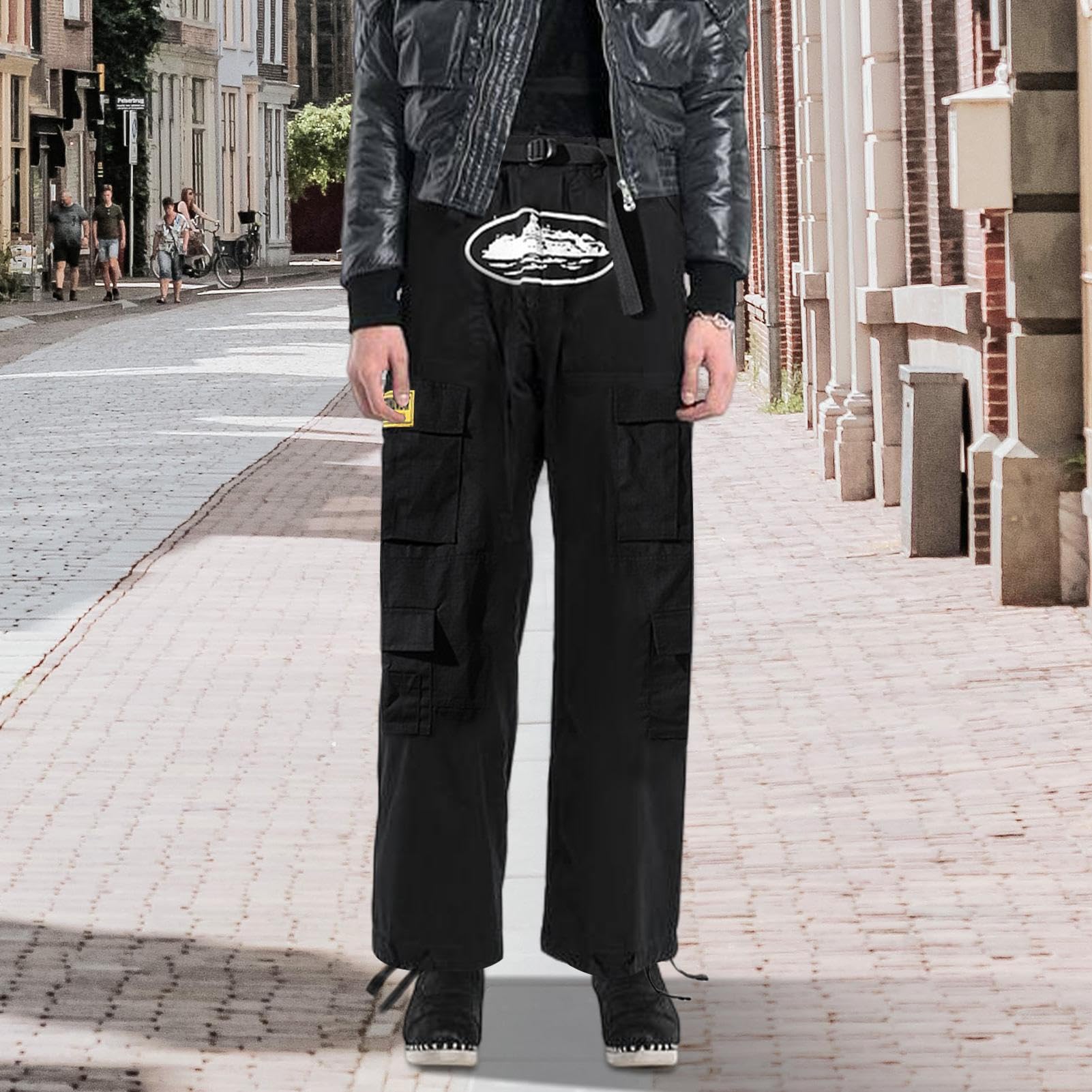 Corteiz Street Pocket High Waist Straight Hip Hop Trousers