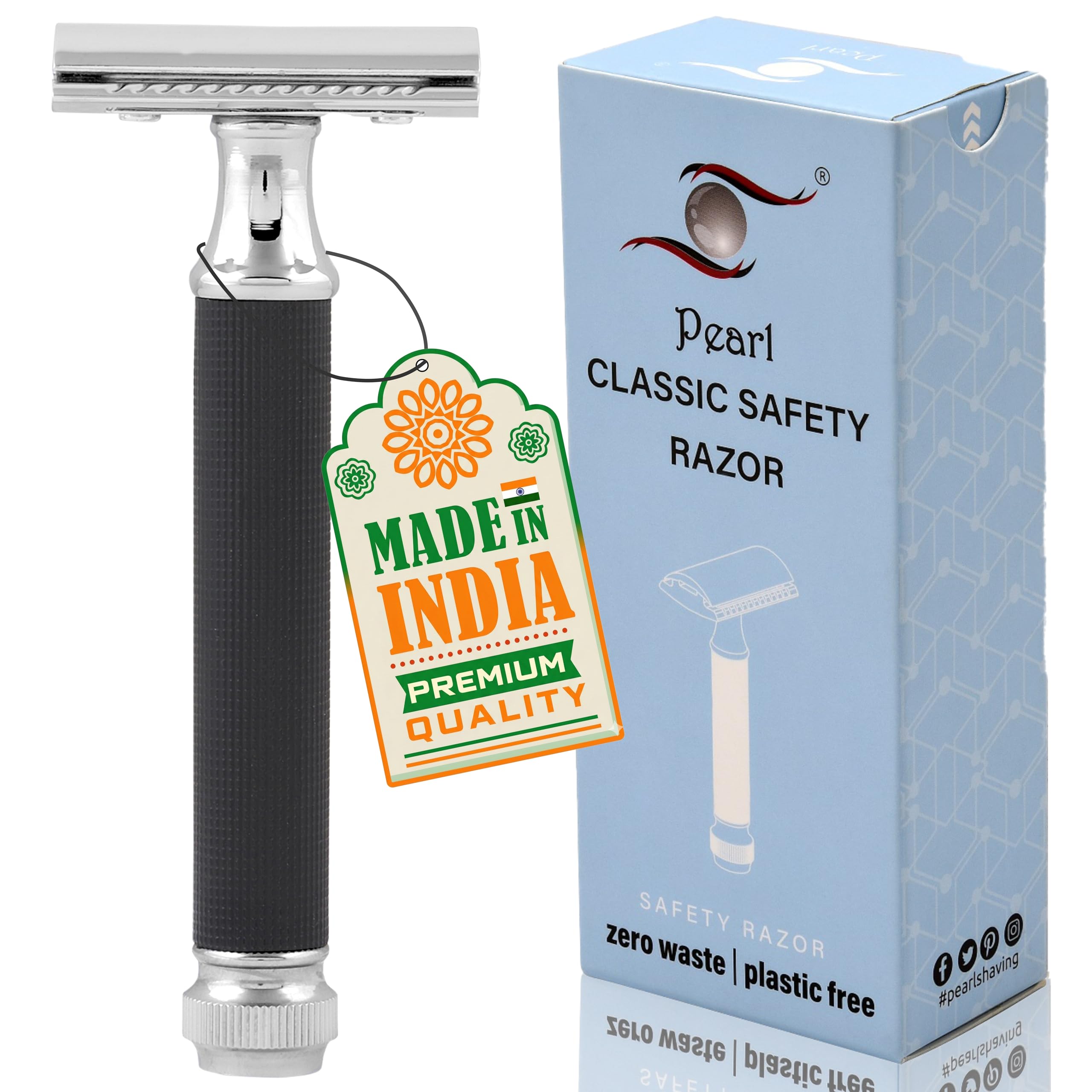 Shaving Double Edge Safety Razor for Men’s/Boy’s (2 Pieces Razor Twister) T-121 Black
