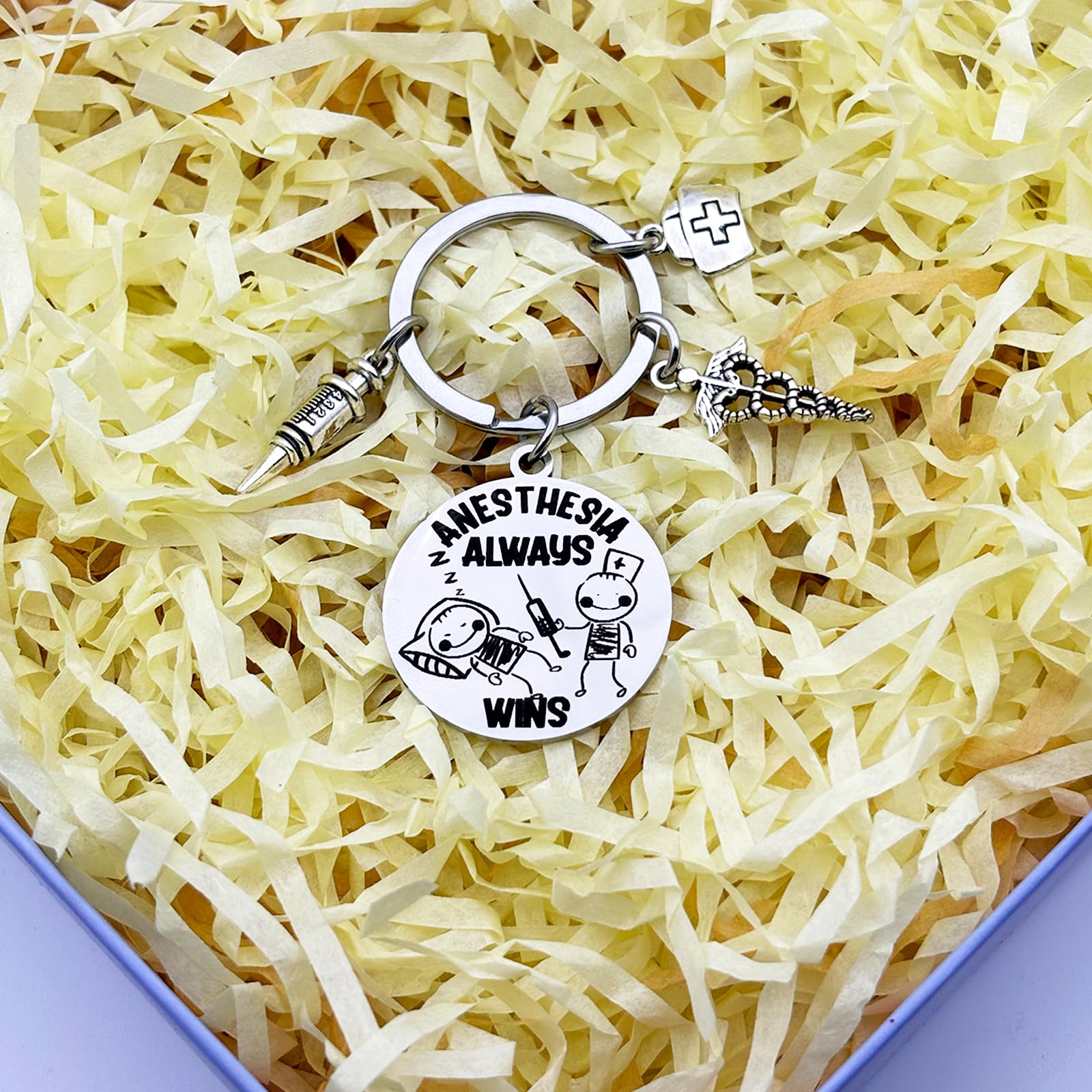 Anesthesia Gifts Nurse Anesthetist Keychain for Christmas Graduation Retirement Appreciation Gifts for Anesthesiologist ICU RN ER Nurse Thank You Gift for Anesthesia Tech Week Anesthesiology Keyring