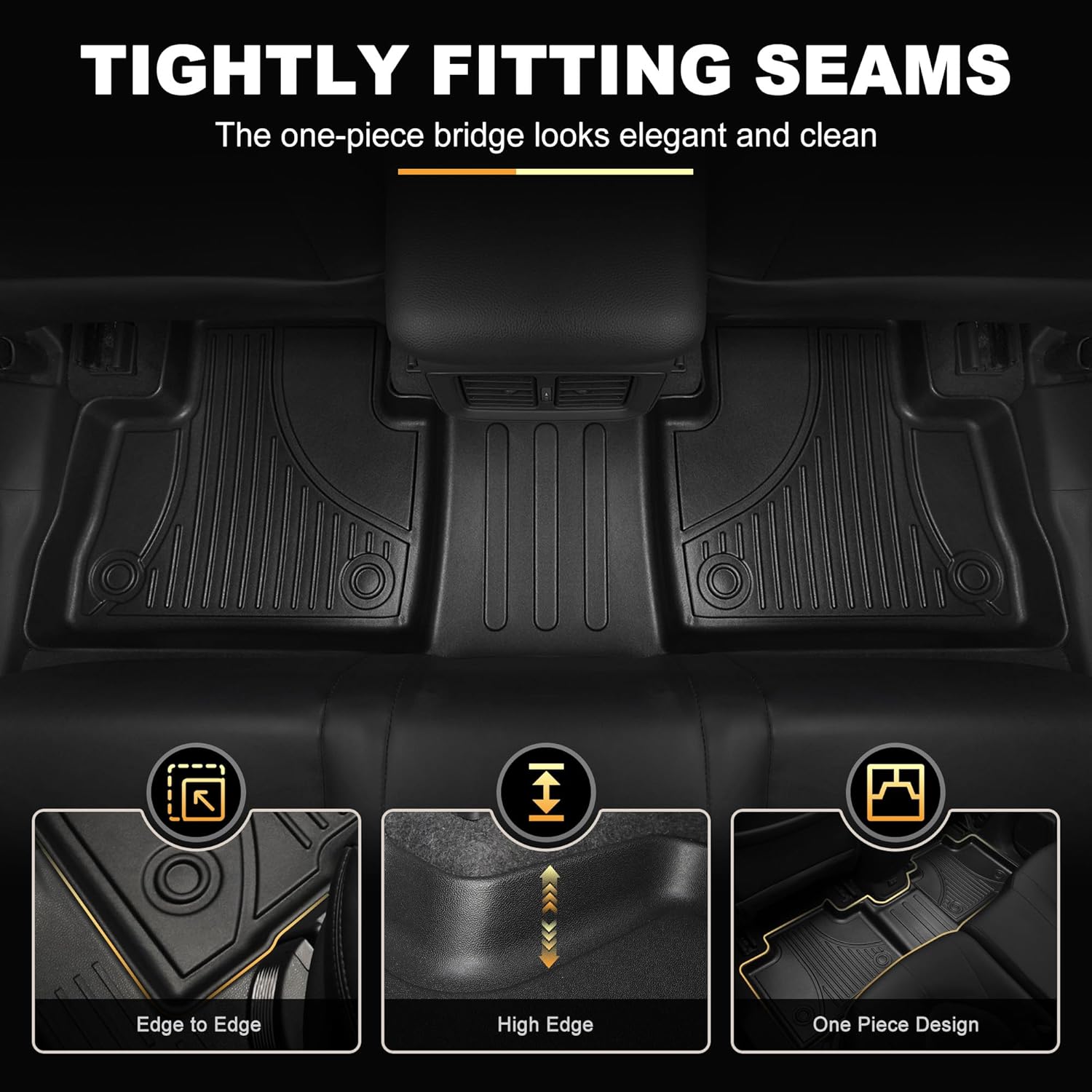 Floor Mats & Trunk Mat for Mercedes-Benz C Class Sedan Only 2022-2024 2025 2026 - AOMSAZTO All Weather Custom Fit Floor Liners Cargo Liner C300 C43 AMG C63 AMG S C63 AMG S E Accessories, Black