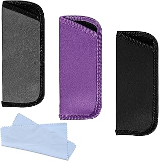3 Pack Reading Glasses Case, Soft Glasses Case, Soft Eyeglasses Bag Portable Cloth Eyewear Case, Protective Soft Glasses Sleeve for Anti Scratch Glasses Storage Bag Pouch