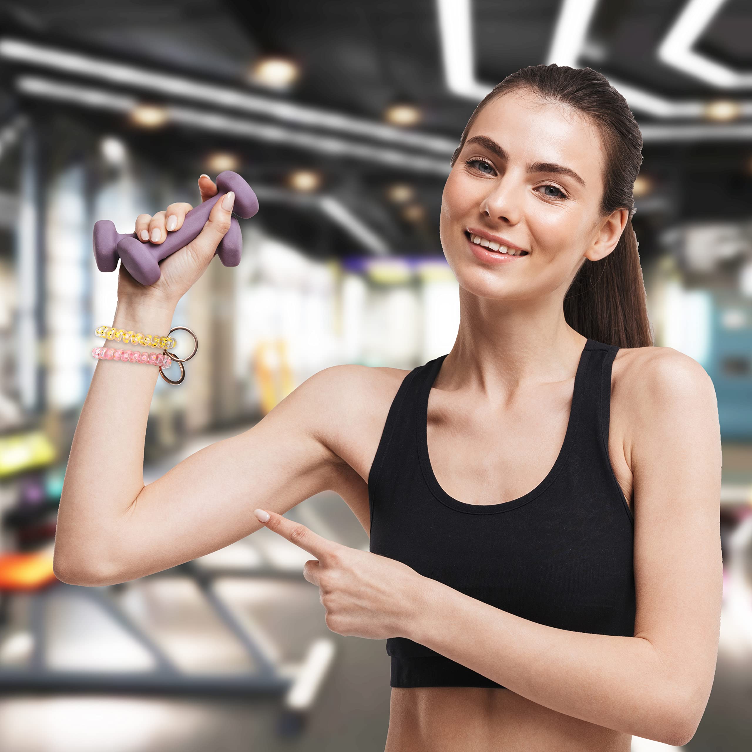 Women's Wristlet Keychain Holder – Stretchy Bracelet Band For Keys, Great For Gym, Pool, Sauna & Outdoor Activities - View #3