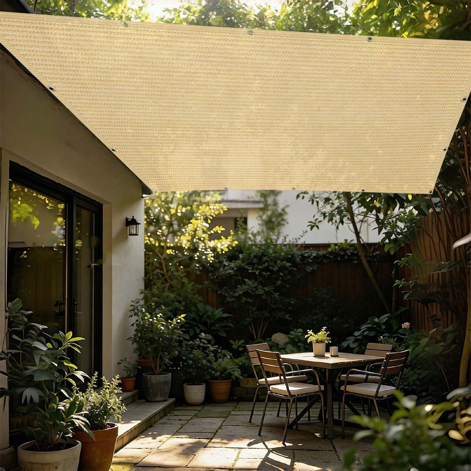 Toile ombrage extérieur 255x635 cm protection anti-UV voile d'ombrage balcon sans perçage