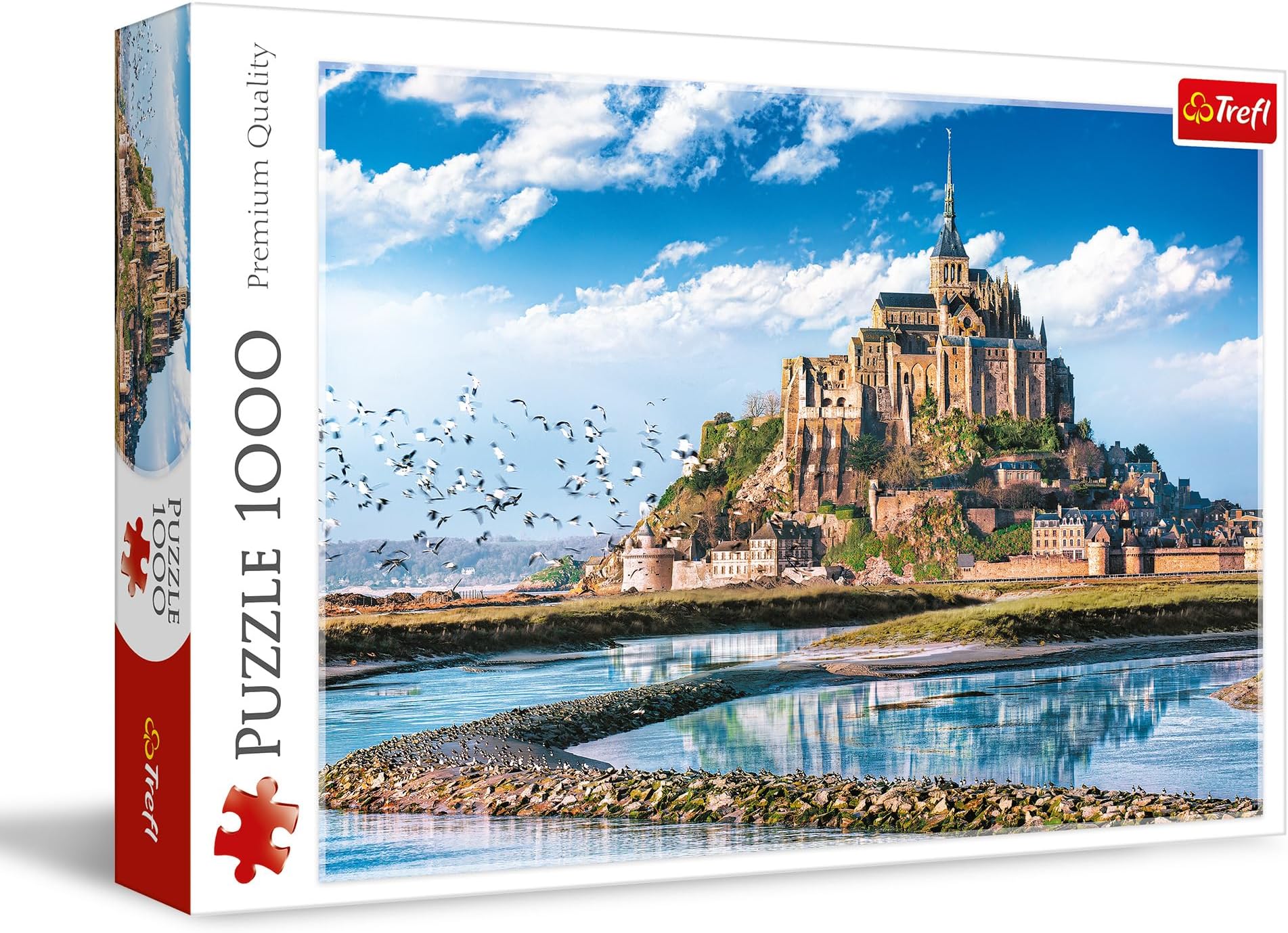Trefl Mont Saint-Michel, France 1000 Piece Jigsaw Puzzle Red 27"x19" High Quality Print, DIY Puzzle, Creative Fun, Classic Jigsaw for Adults and Children from 14 Years Old