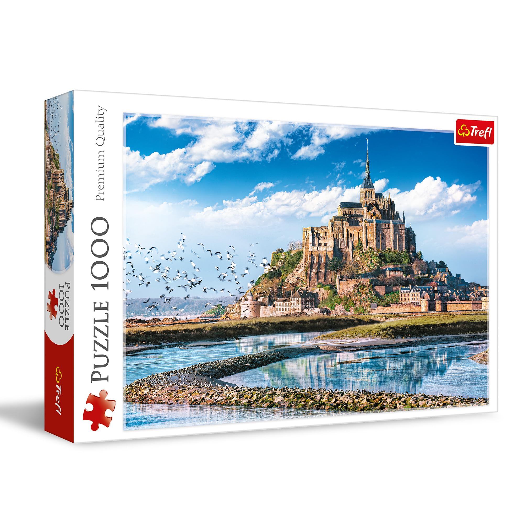 Trefl Mont Saint-Michel, France 1000 Piece Jigsaw Puzzle Red 27"x19" High Quality Print, DIY Puzzle, Creative Fun, Classic Jigsaw for Adults and Children from 14 Years Old