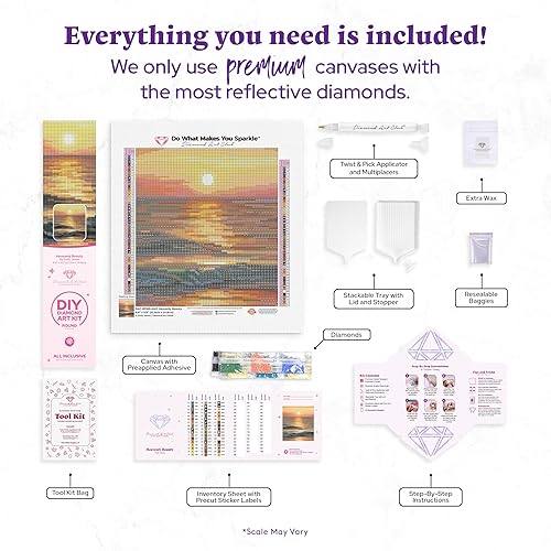 Miniatura 137 de DIAMOND ART CLUB - Juego de pintura con diamantes, lienzo de Vitral de flores”, lienzo redondo 5D para principiantes, divertidas manualidades