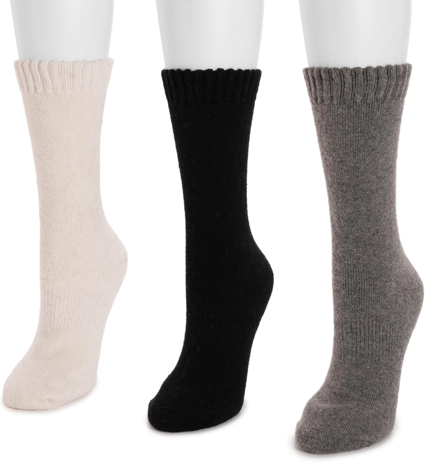 MUK LUKS Women's Wool Boot Sock 3 Pair Pack