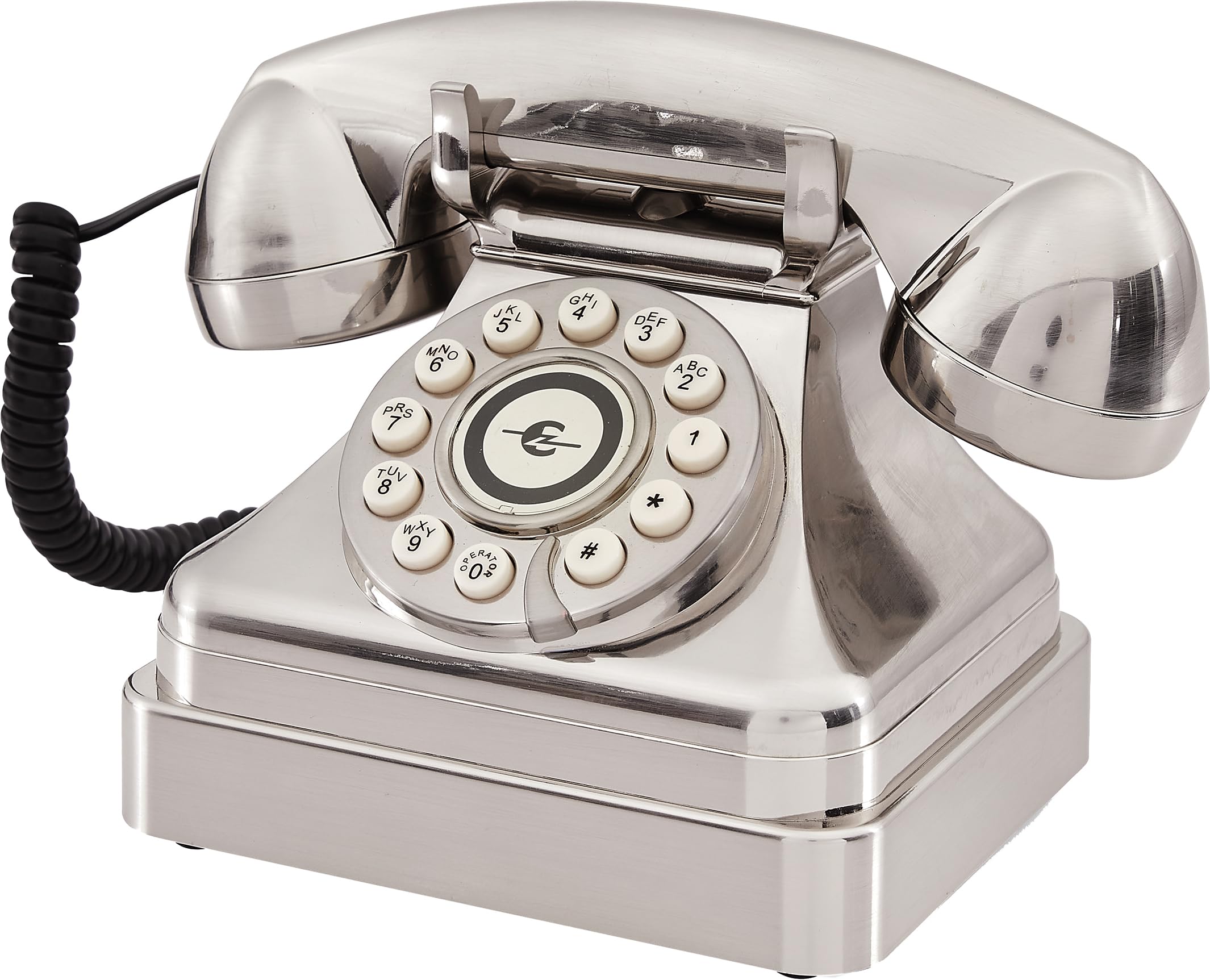 crosley classic corded desk phone brushed chrome