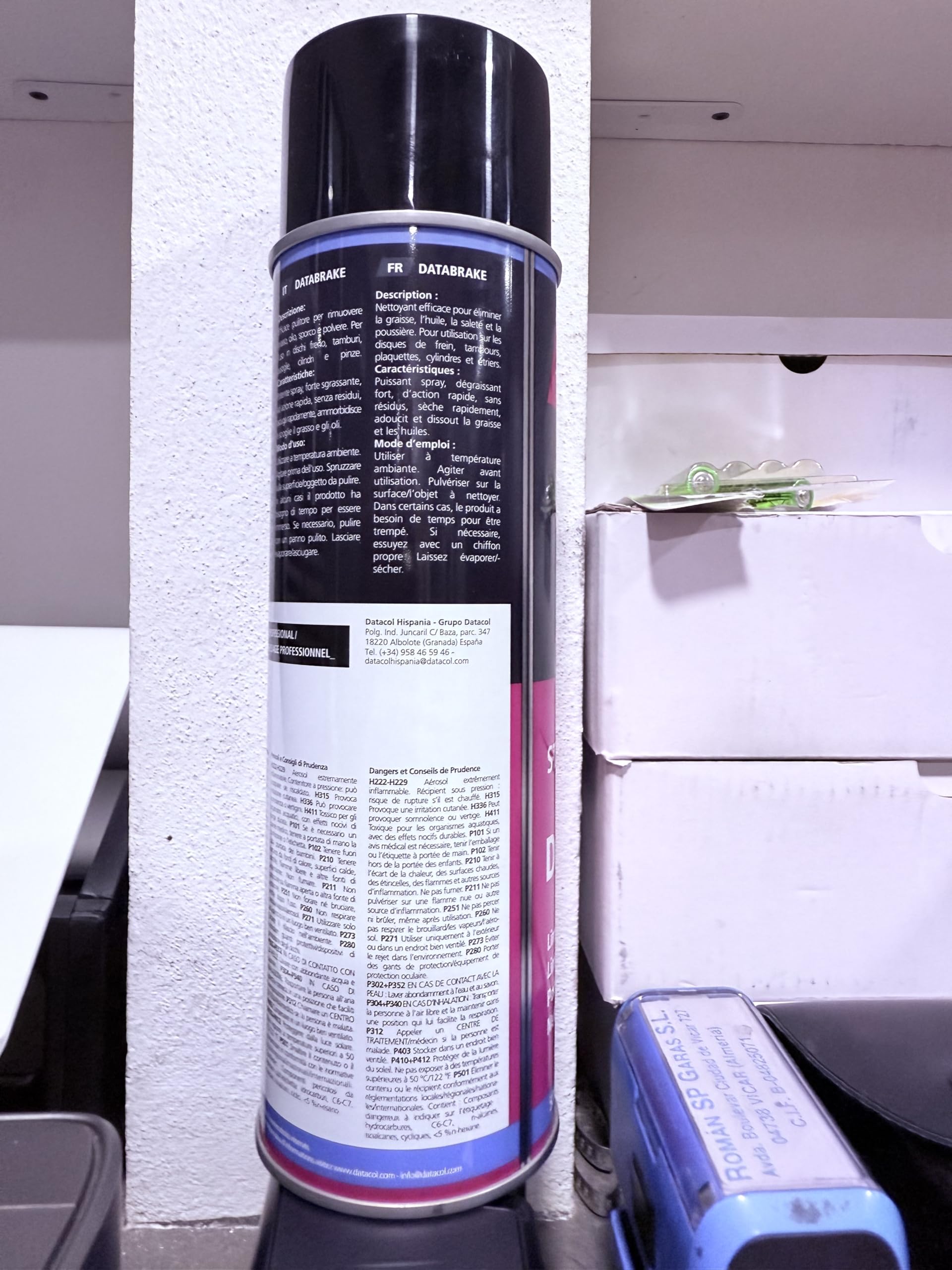 Datacol Databrake – Limpiador de Frenos en Spray 500 ml | Desengrasante Profesional para Discos y Pinzas | Evaporación Rápida Sin Residuos | Pack de 12