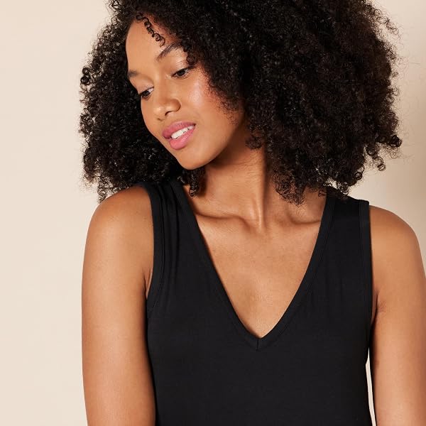 Amazon Essentials Donna Abito Lungo Maxi con Scollo a V in Jersey con Spacco Laterale - 3
