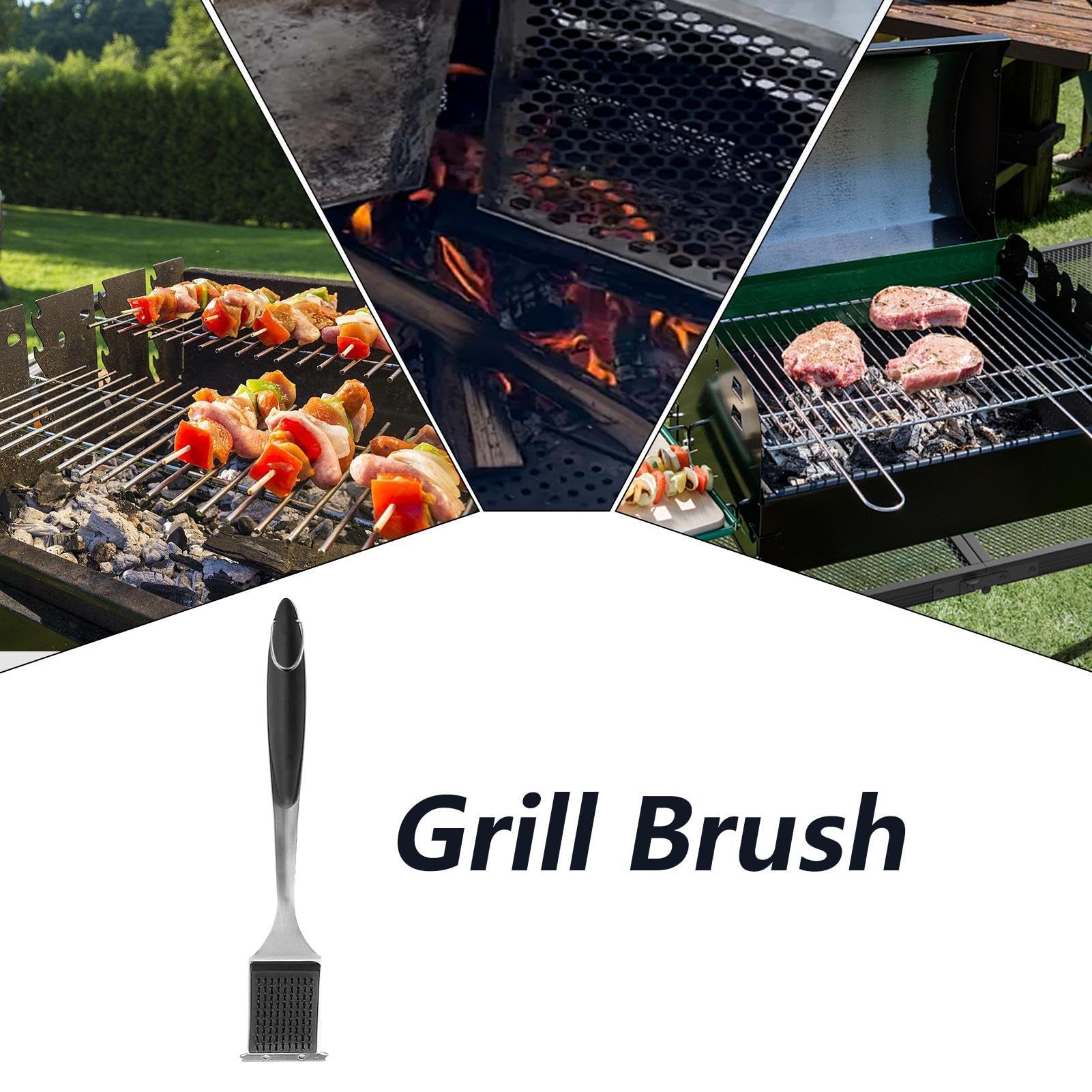 Spazzola Ferro Per Pulizia Barbecue 2 Funzioni Bbq Manico Legno Cm 30 - - Tutti i colori del brico