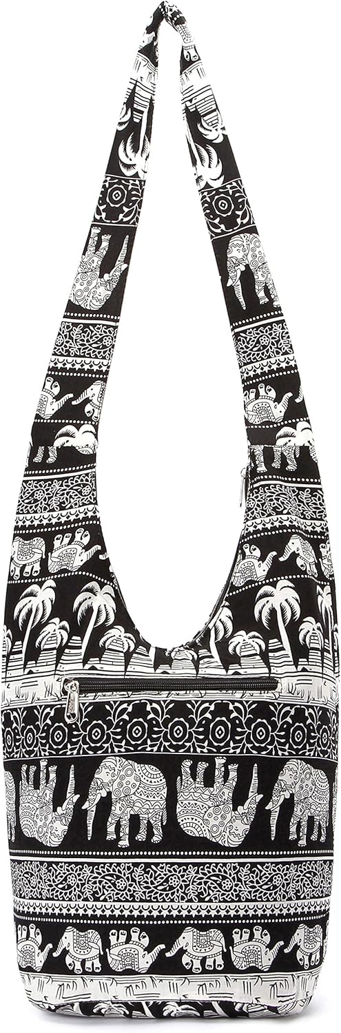 Women Shoulder Handbags Fashion canvas Hippie Crossbody Bags Bohemian Animal Prints Hobo Bags - Image 5