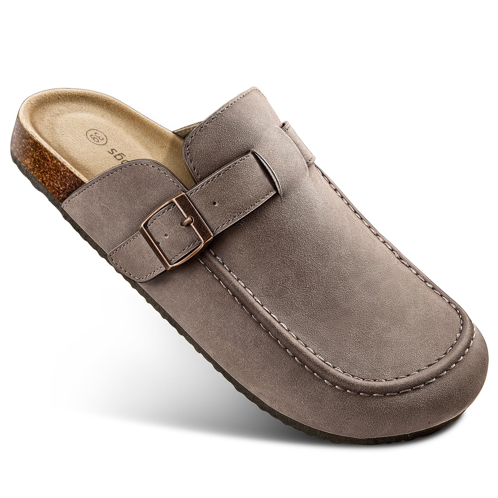 Women Mules Clogs-Memory Foam Cushioned Cork Footbed-Fleece Lined