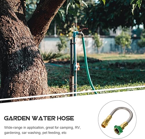 Miniatura 8 de Yardwe Manguera de jardín corta Adaptador de extensión de manguera de jardín Extensor de manguera de agua de acero inoxidable Manguera de jardín