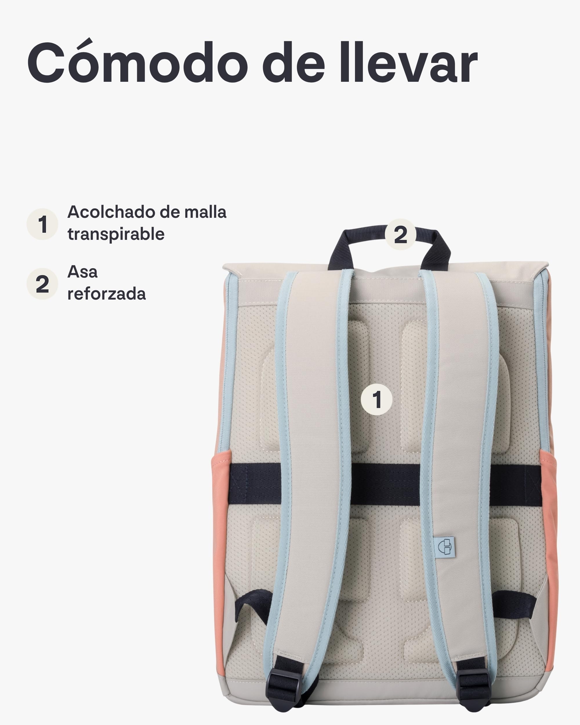 Johnny Urban Mochila Mujer & Hombre Beis Rosa - Mika | Grande Macuto para Viaje, Universidad, Oficina - Mochilas con Compartimento para Portátil - Repelente al Agua