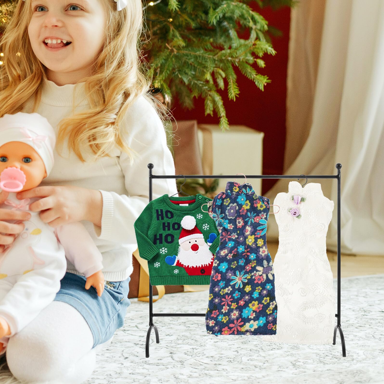 ifundom Diseño Simple y Resistente de Metal para Ropa de Muñecas 10 Perchas Pequeñas para Mantener la Ropa Ordenada Arrugas , Adecuado para Exhibir Prendas