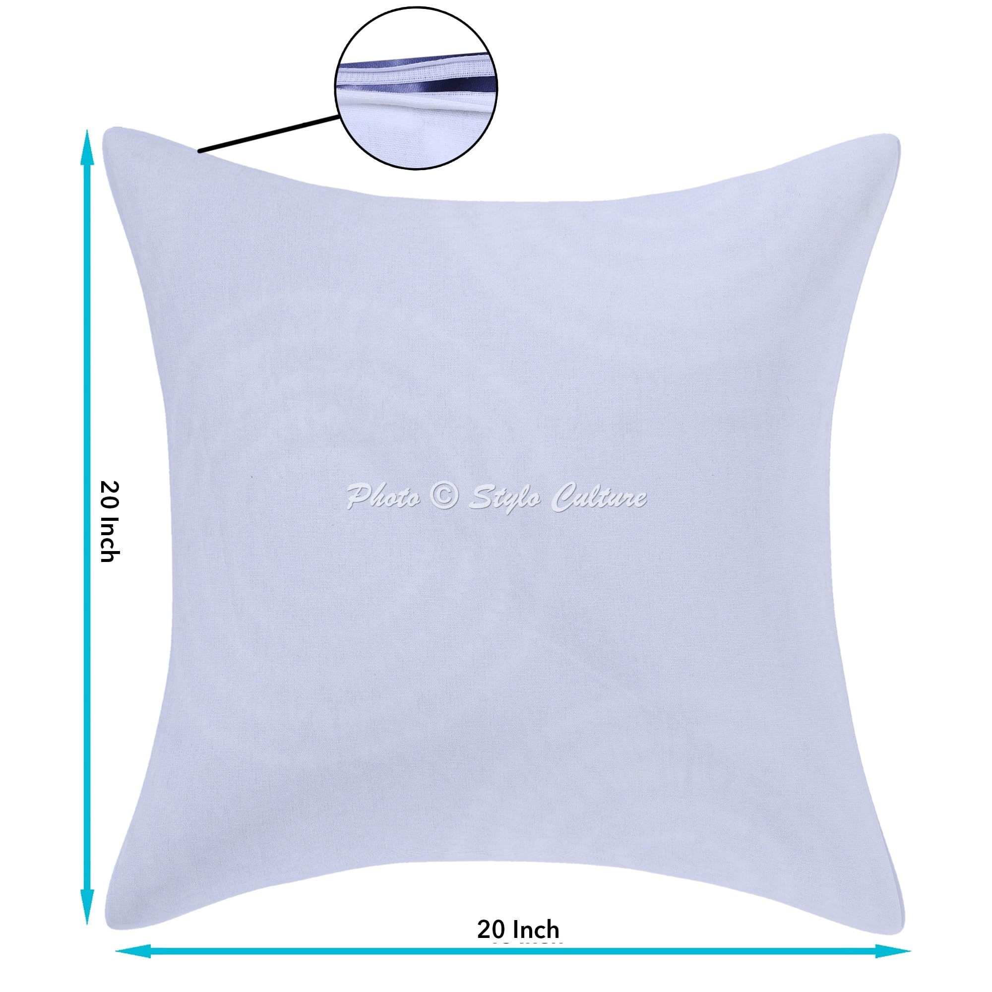 Indische Dekorativ Baumwolle Couch Kissenbezüge 50x50 cm Blau Dekokissen Shibori Tie Dye Schlafzimmer Sofa Kissen Bezüge Batik Quadrat Dekokissenbezüge Kissenhullen - 5 STK.