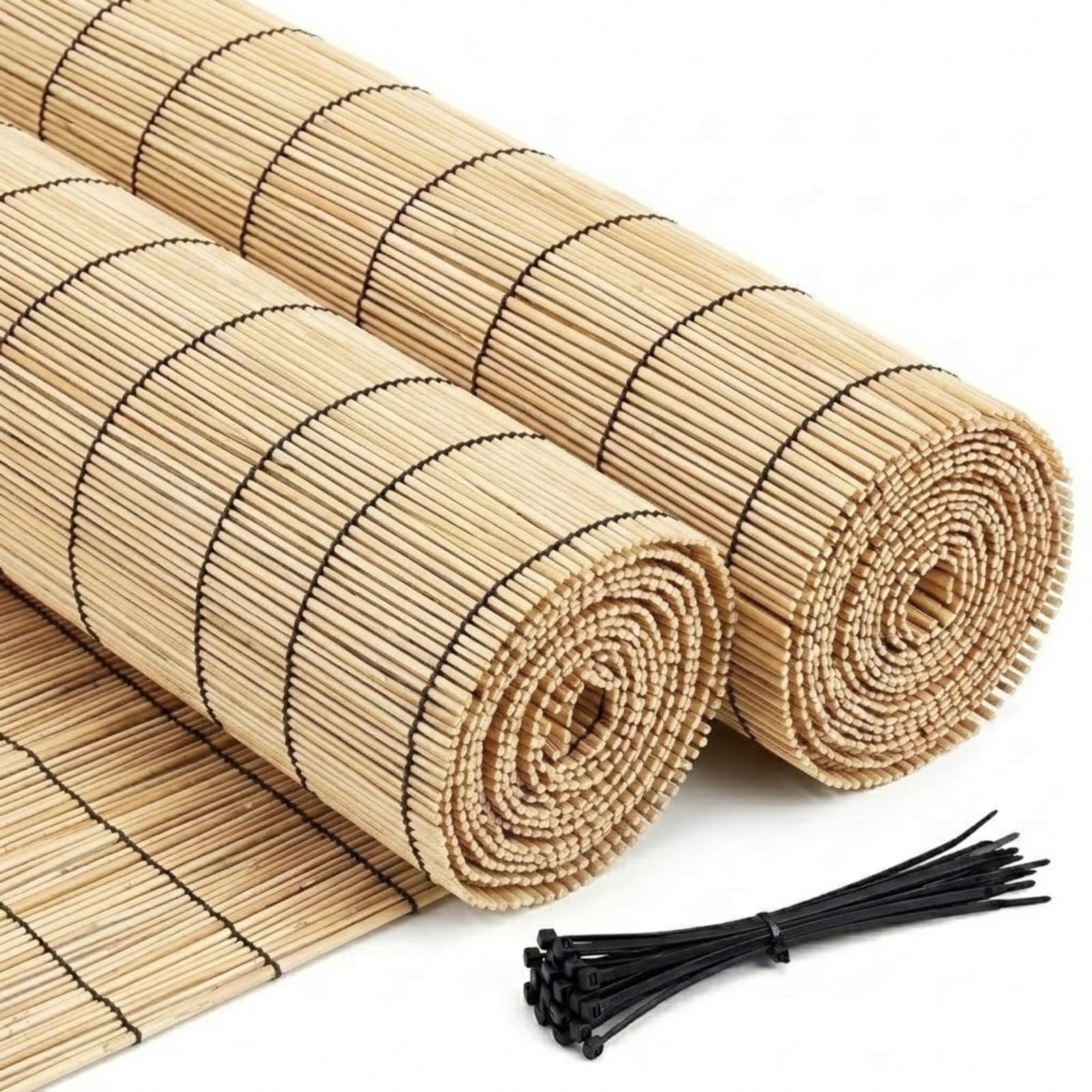 Cañizo Natural Jardín Ocultación, Valla Ocultación Jardín Exterior, Cerramiento Terraza y Balcón, Cercado Caña Bambú, Cubre Vallas, Paneles Ocultación(Natural,91x1524cm(3x50ft))