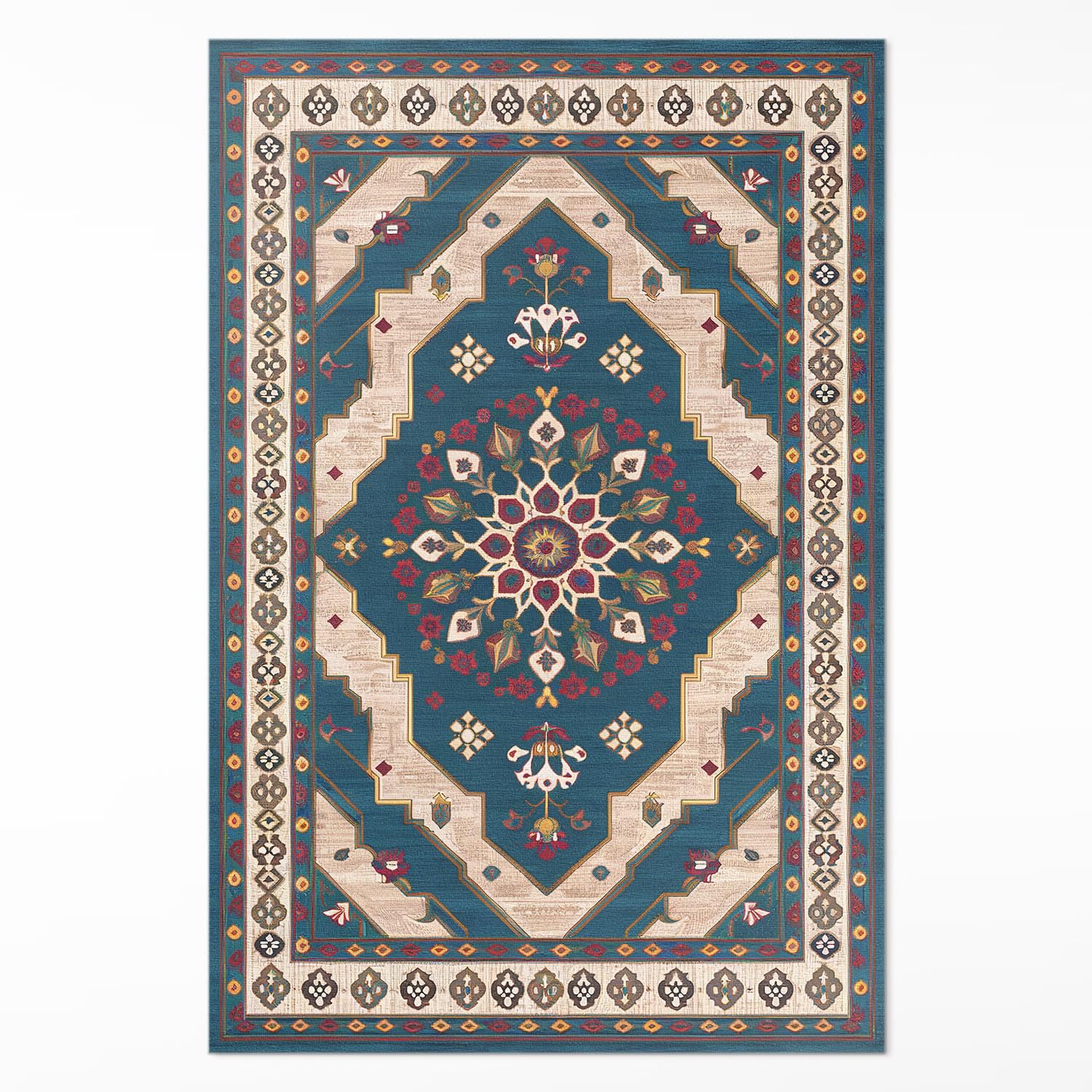 Tapis de sol vintage brodé en vinyle de qualité supérieure Floorart