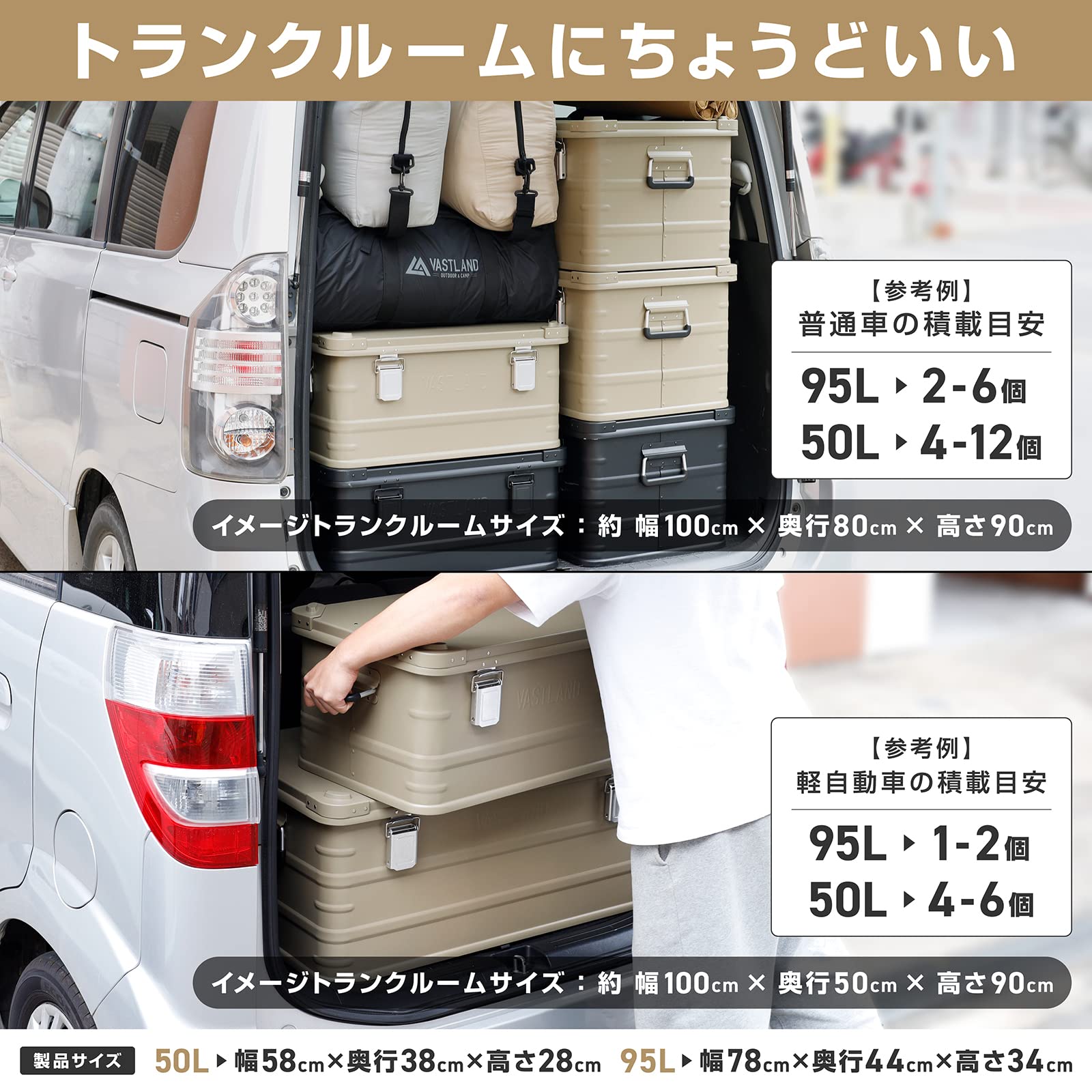 Amazon.co.jp: ヴァストランド VASTLAND アルミコンテナ 50L 板