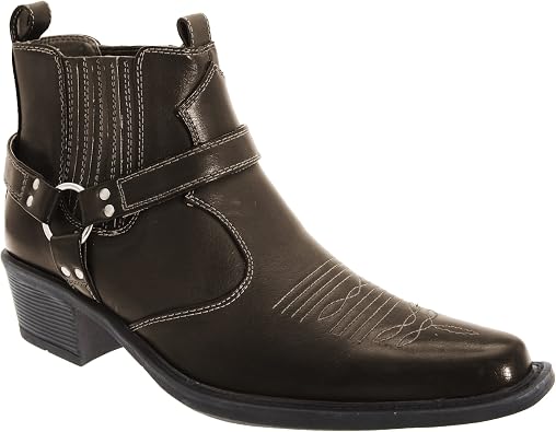 Mens Eastwood Cowboy Ankle Boots (8 UK) (Black)
