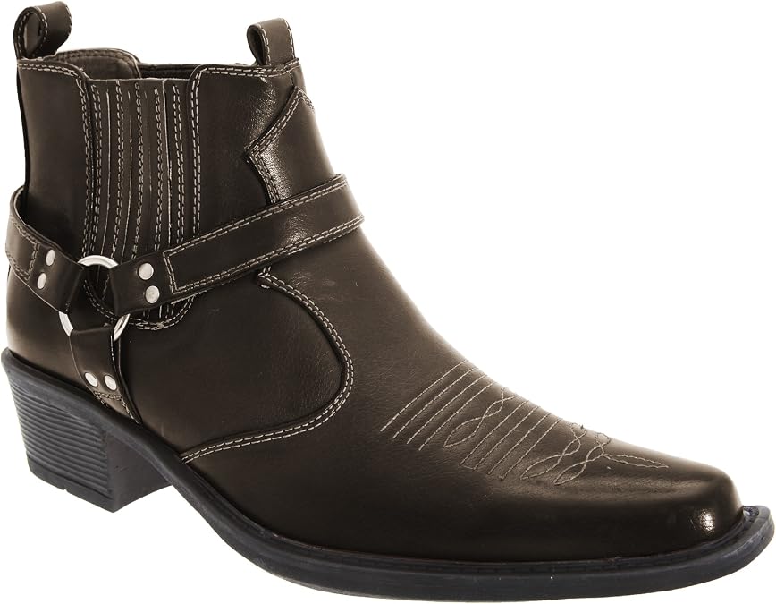 Mens Eastwood Cowboy Ankle Boots (8 UK) (Black)