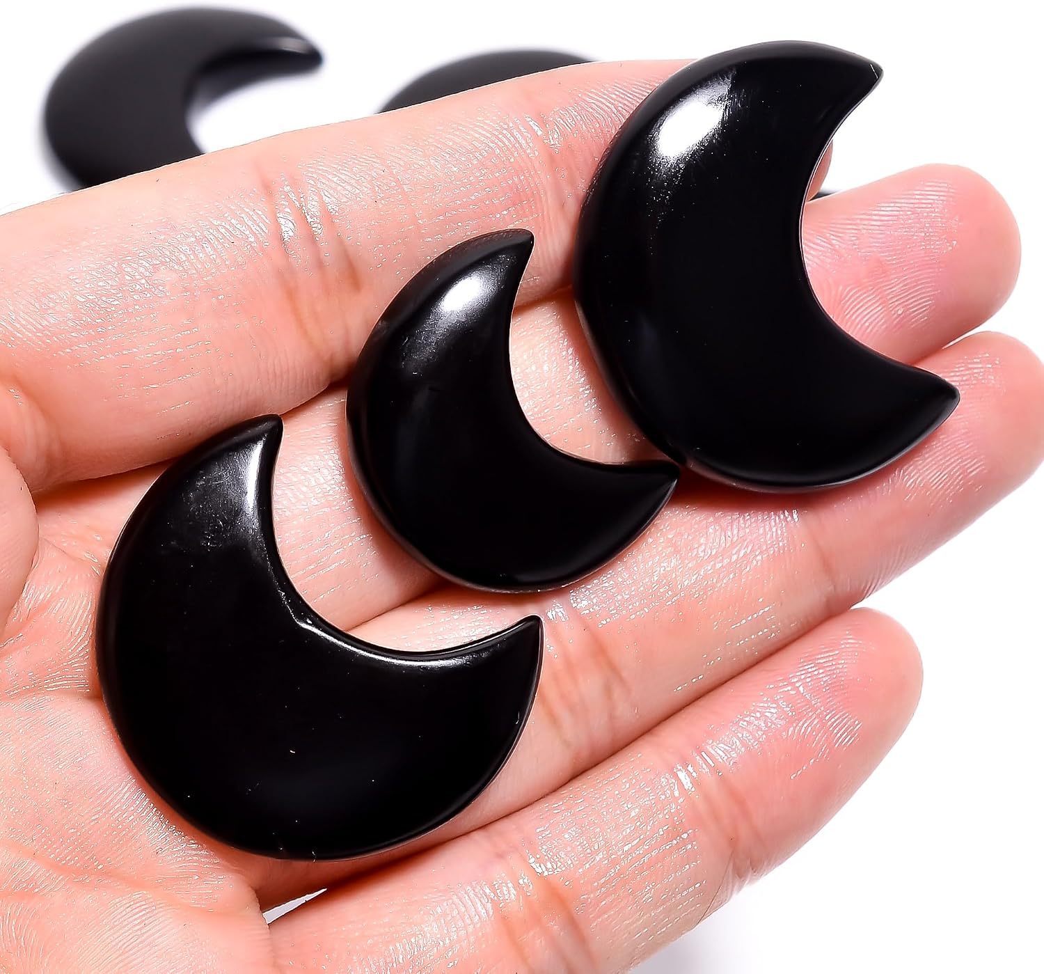Natural Moon Gemstones Healing Crystals for Jewelry Making – Loose Gemstone Cabochons for DIY Jewelry, Crystal Craft Supplies, Unique Handmade Jewelry Design Stones, Gifts for Women & Mom (5 pcs, 25–35 mm)