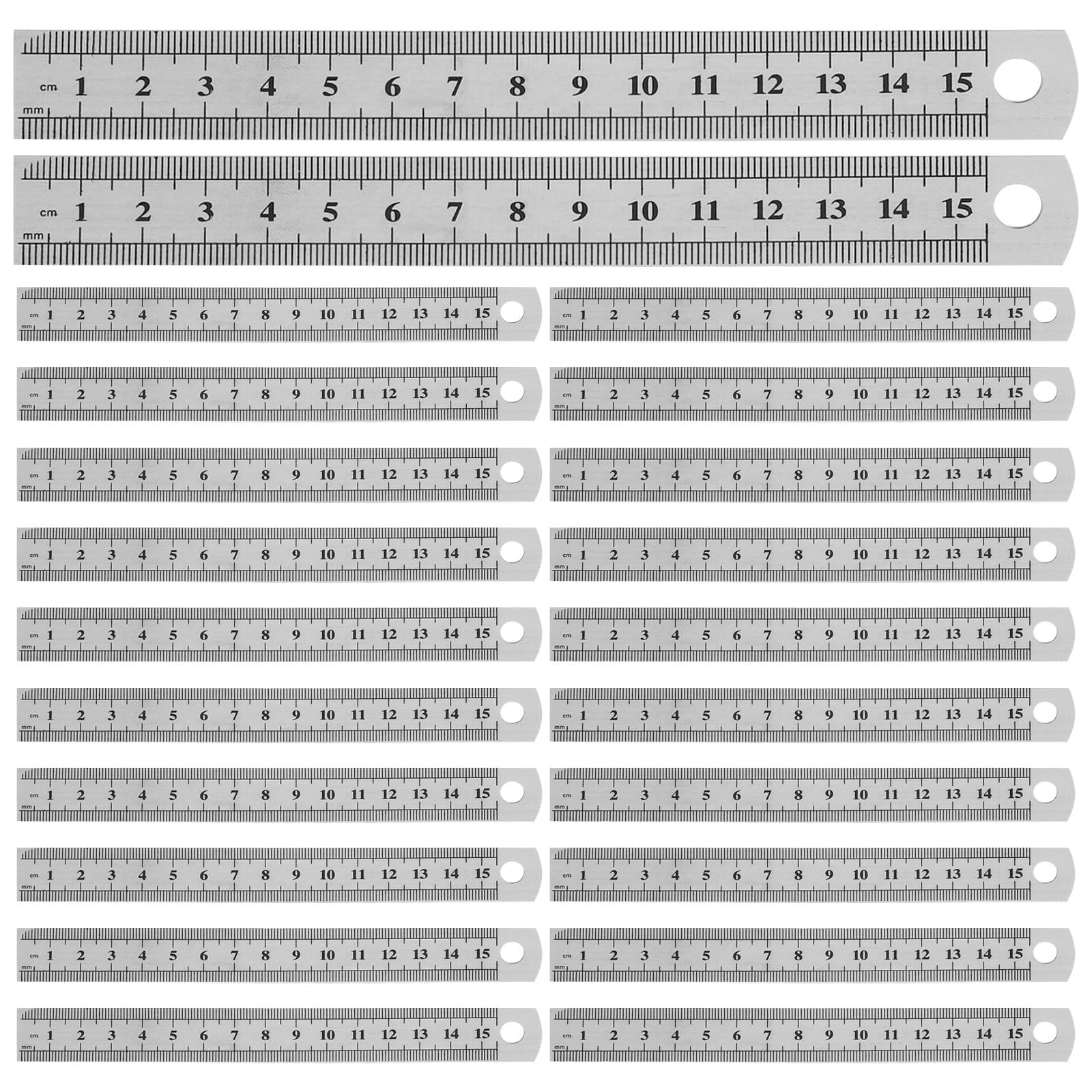 COHEALI 30 pezzi Righello Tascabile Doppia Faccia in Acciaio Inox Righello Portatile per Studenti Falegnami e Disegno Tecnico per Misurazioni Precise e Lavori di Precisione
