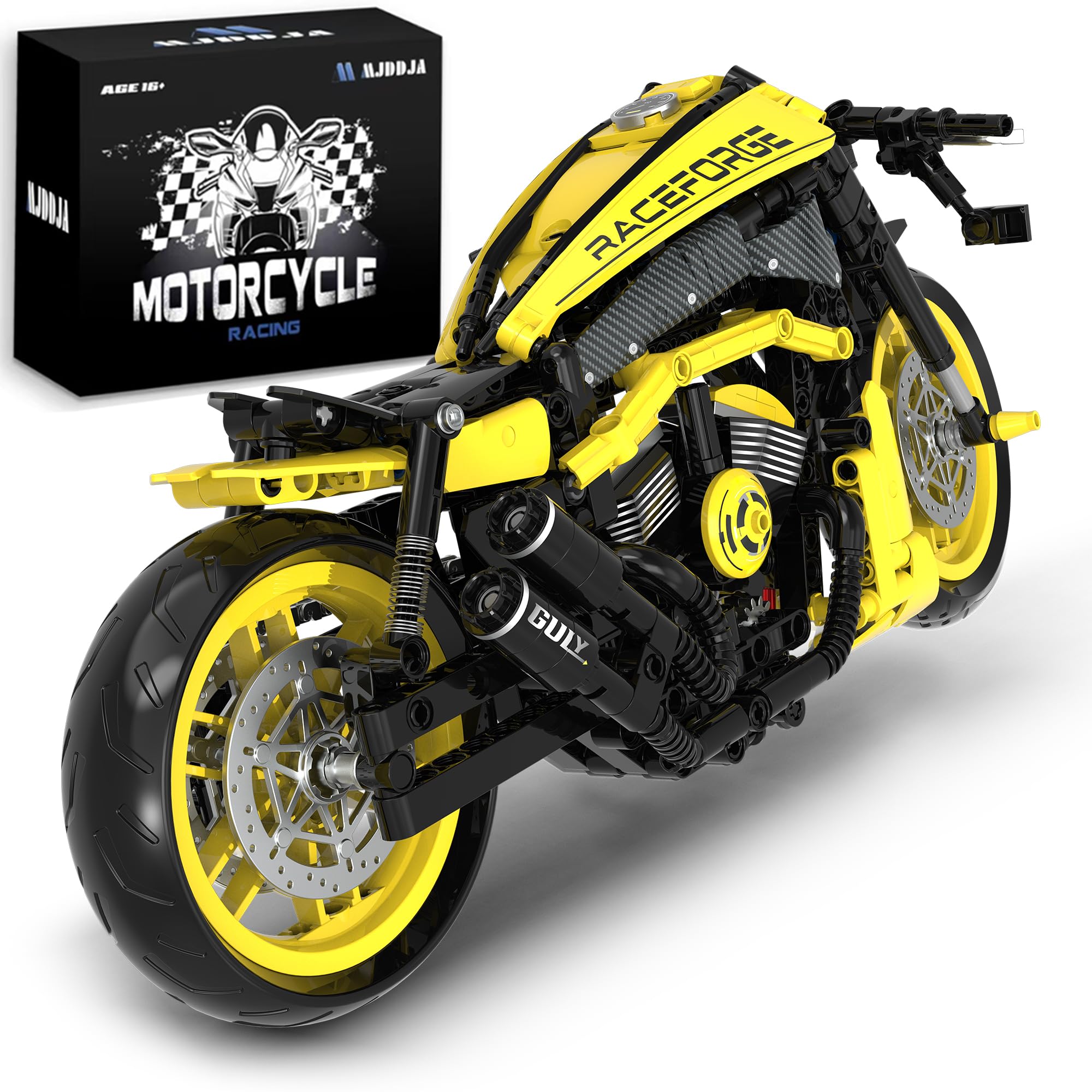 Amazon.com: MJDDJA 1:8 Muscle Motorcycle Car Building Set for