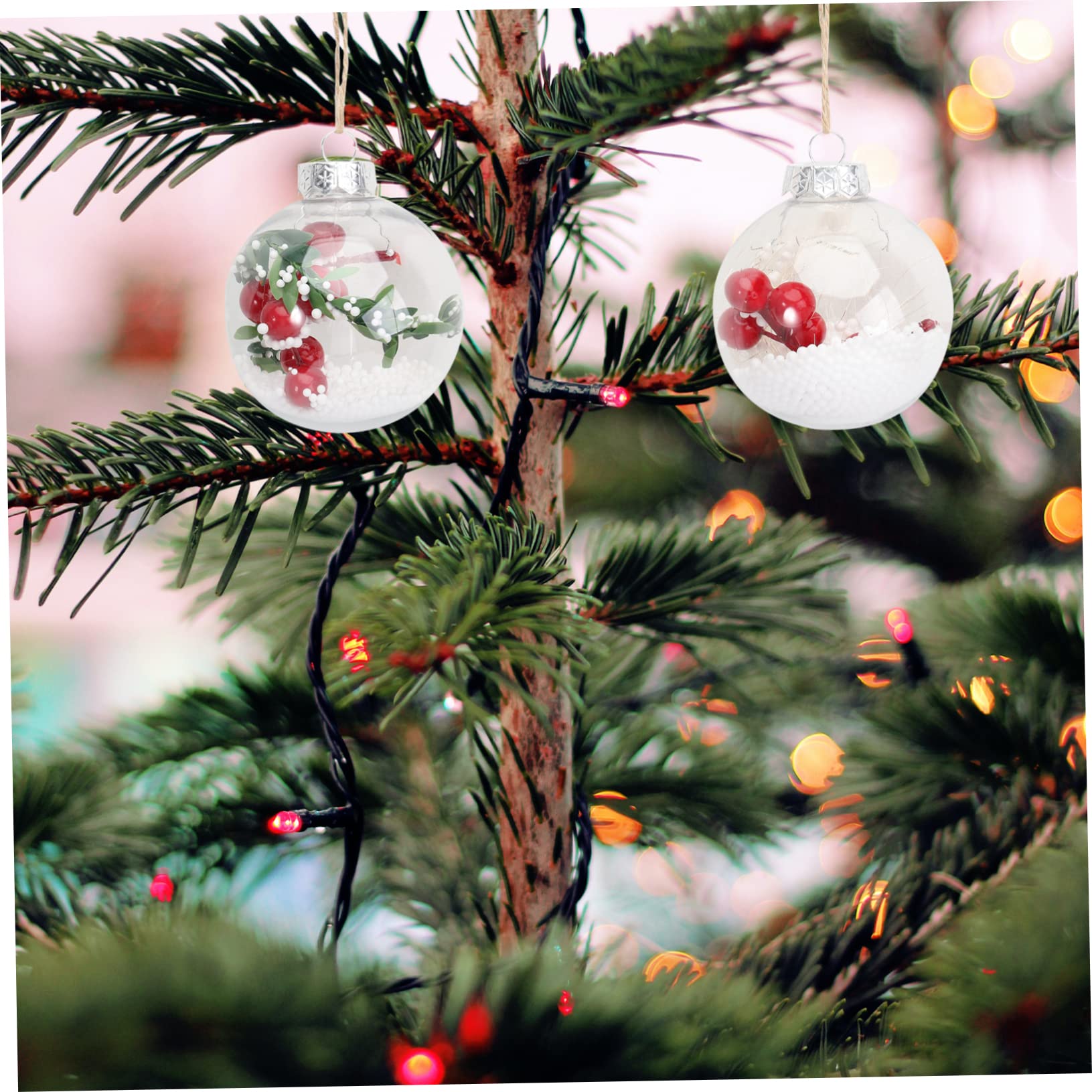 Ciieeo 3 Set 5 Pezzi Di Natale Trasparente Palla Di Natale Trasparente Riempibile Ornamenti Palla Decorazioni Per L'Albero Di Palla Infrangibile Omaggi Di Palla