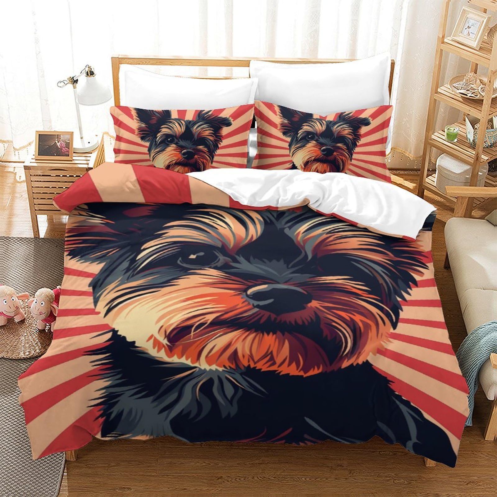 Housse de couette microfibre Vester lit simple parure 3 pièces imprimé 3D pour chambre