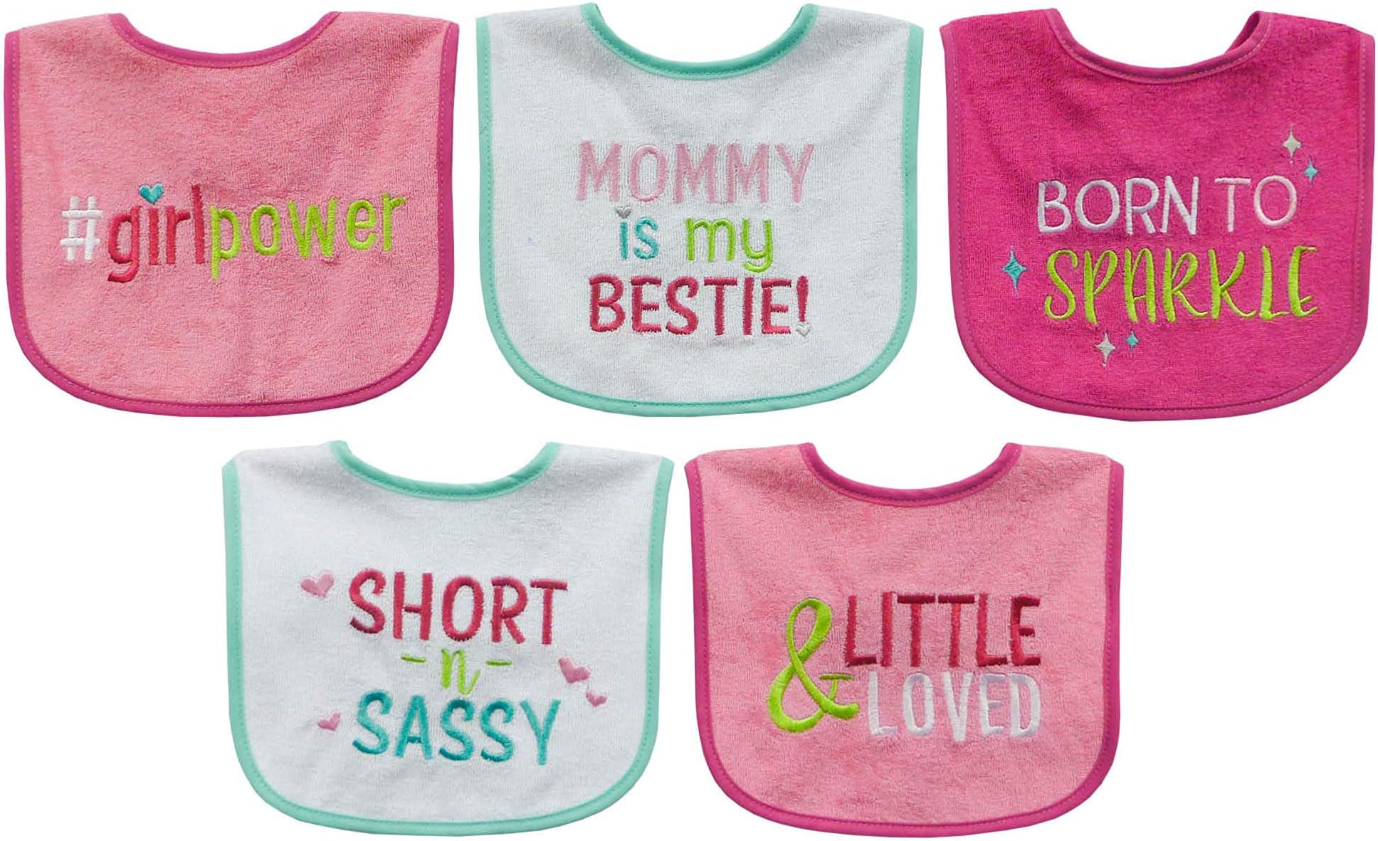 Neat Solutions 5Piece Attitude Sayings Bib Set, Girl
