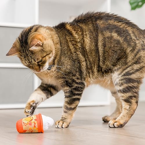 Miniatura 5 de Huxley & Kent Meowww Spice Latte - Juguete de peluche para gatos  Temporada de otoño fuerte relleno de hierba gatera  Juguete interactivo para