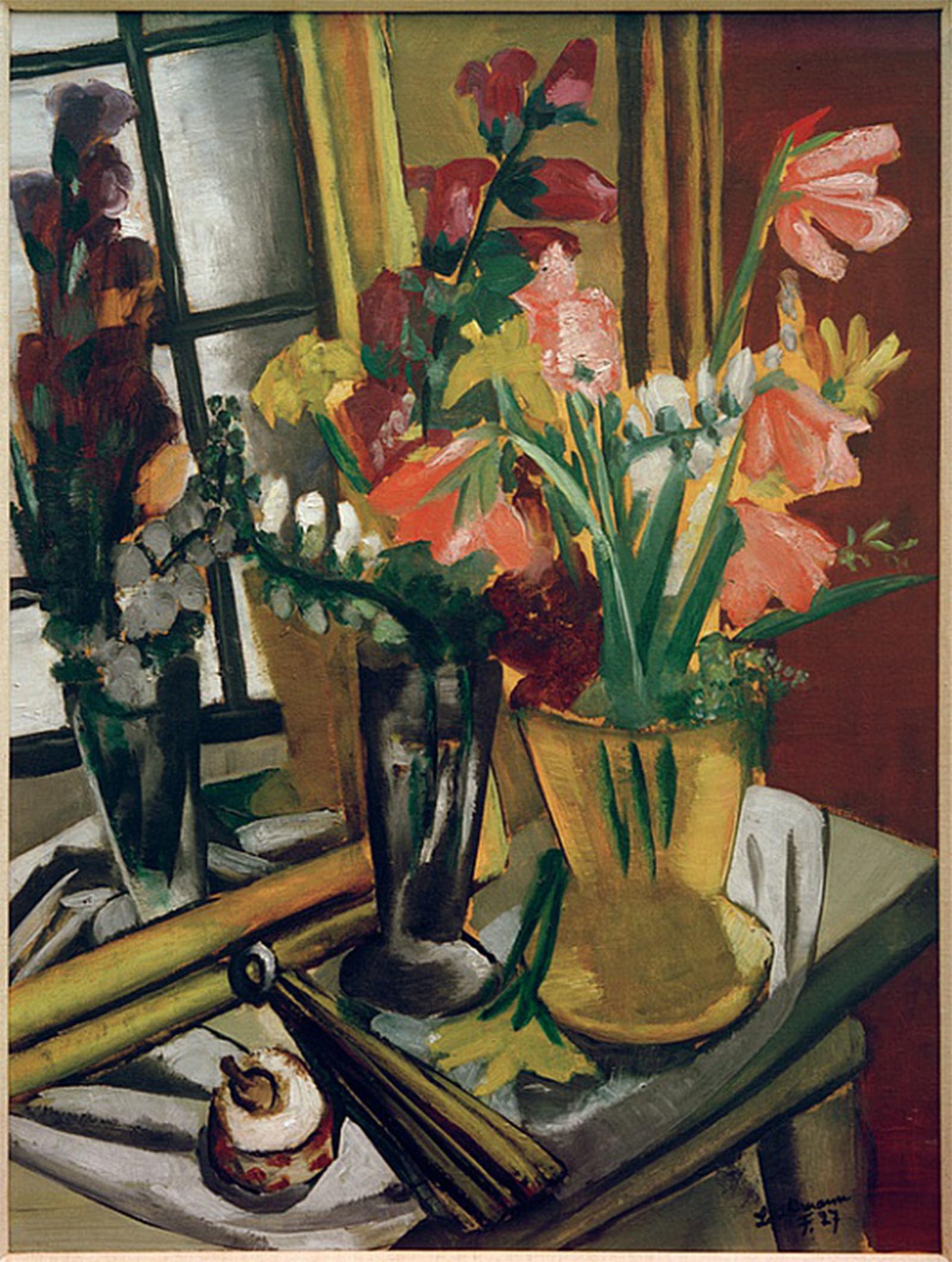 ARTXLXXBN Famous Painting Canvas Artwork Graffiti Print Still Life with Mirror by Max Beckmann Portrait Canvas Image for Home Decor 60x90cm