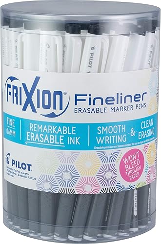 PILOT FriXion Fineliner rotuladores de punta fina con tinta que se puede borrar, tinta negra, 36unidades (8031)