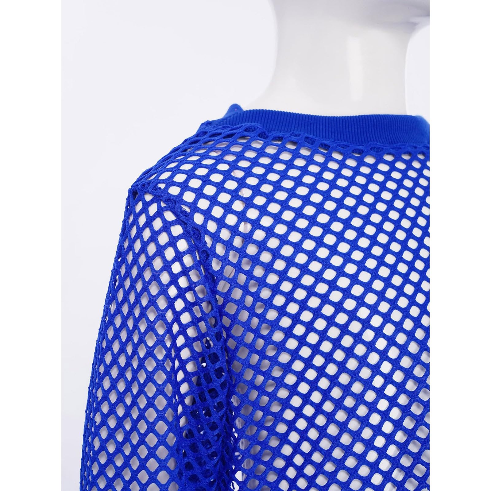 Generisch Neon Kinder Netzoberteil Mädchen Langarm Gehäkeltes Crop Top Hollow Out Mesh Tshirt Basic Oberteil Kurz Unterhemd Tanzkleidung