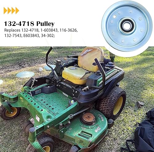 Vista 2 de 132-4718 La polea reemplaza Toro 132-4718 polea tensora plana, Exmark 1-603843, 116-3626, 132-7543, E603843 para Toro X4800, X4850, X5450, X4850